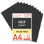 Lasersheets 10 x A4 3mm MDF Nero | 210 x 297 mm | Pack risparmio | Per taglio laser, modellismo, hobby, CNC, pirografia