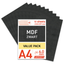 Lasersheets 10 x A4 MDF Nero 6mm | 210 x 297 mm | Pack risparmio | Per taglio laser, modellismo, hobby, CNC, pirografia